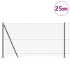 Svařovaná drátěná síť s 13 sloupky s obroučkou Šedá 1,2x25 m Ocel 3352559