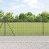 Svařovaný drátěný plot s 13 flandrovými sloupky Šedý 1x100 m Ocel 3352618