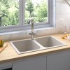 Kuchyňský dřez Béžový 760x480x184 mm Granit 147083