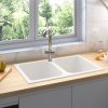Kuchyňský dřez Bílý 760x480x184 mm Granit 147084
