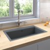 Kuchyňský dřez šedý 790x500x193 mm granit 147054