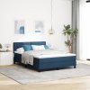 Postel s box springem s matracem modrá 160x200 cm tkanina 3338705