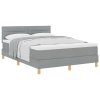 Postel s box springem s matrací Světle šedá 140x190 cm Textilie 3338839