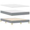 Postel s box springem s matrací Světle šedá 140x190 cm Textilie 3338839