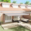 Automatická vysouvací markýza vidaXL se LED světlem Světle šedá 600x350 cm 3331768