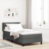 Box Spring Bed s matrací Tmavě šedá 100 x 200 cm Látka 3341028