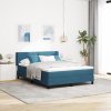 Postel Box Spring s matrací tmavě modrá 140x190 cm samet 3341520