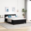 Boxspring Postel s Matrací a LED Černá 140x190 cm Textil 3342207