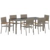 Zahradní jídelní souprava 7 pcs Šedá polyratan 3365397