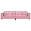 Pohovka s polštářem Růžová 250 x 77 x 76 cm samet 3335156
