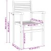 Zahradní stohovatelné židle 8 pcs Hnědá 55.5 x 55.5 x 90 cm 3375765