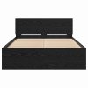 Rám postele s čelo Černý dub 193 x 125 x 70 cm kompozitní dřevo 3376062