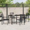 Zahradní jídelní souprava 5 pcs Černá Práškově lakovaná ocel 3379165