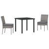 Zahradní jídelní souprava 3 pcs Šedá Práškově lakovaná ocel 3379212