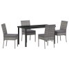 Zahradní jídelní souprava 5 pcs Šedá Práškově lakovaná ocel 3379214