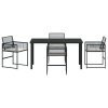 Zahradní jídelní souprava 5 pcs Černá Práškově lakovaná ocel 3379324