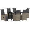Zahradní jídelní souprava s polštářem 7 pcs Béžová Poly ratan 3379685