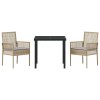 Zahradní jídelní souprava s polštářem 3 pcs Béžová polyratan 3379884
