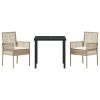 Zahradní jídelní souprava s polštářem 3 pcs Béžová polyratan 3379891