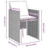 Zahradní jídelní souprava 5 pcs Světle šedá Poly ratan 3379961