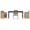 Zahradní jídelní souprava s polštářem 5 pcs Béžová polyratan 3379998