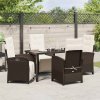 Zahradní jídelní souprava s polštářem 5 pcs Hnědá polyratan 3380318