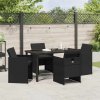 Zahradní jídelní souprava 5 pcs Černá polyratan 3380594