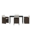 Zahradní jídelní souprava 5 pcs Hnědá polyratan 3380602
