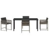 Zahradní jídelní souprava 5 pcs Šedá polyratan 3380751