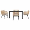 Zahradní jídelní souprava 5 pcs Hnědá Poly ratan 3380927