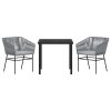 Zahradní jídelní souprava 3 pcs Šedá Poly ratan 3380932
