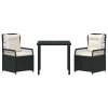 Zahradní jídelní souprava 3 pcs Černá polyratan 3380981