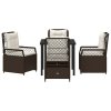 Zahradní jídelní souprava 5 pcs Hnědá polyratan 3380989