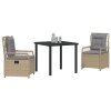 Zahradní jídelní souprava 3 pcs Béžová a Světle šedá polyratan 3381002