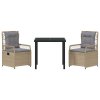 Zahradní jídelní souprava 3 pcs Béžová a Světle šedá polyratan 3381002