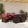 Zahradní jídelní souprava 7 pcs Hnědá Poly ratan 3381027