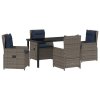 Zahradní jídelní souprava 5 pcs Šedá Poly ratan 3381032