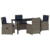 Zahradní jídelní souprava 5 pcs Šedá Poly ratan 3381033