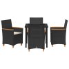 Zahradní jídelní souprava 5 pcs Černá polyratan 3381087