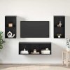 Sestava TV skříněk Nástěnný 3 pcs Černý dub kompozitní dřevo 3393379
