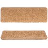 Schodové rohože 15 ks 65 x 21 x 4 cm béžové s obdélníkovým okrajem 134577