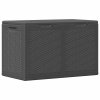 Zahradní úložný box 180 l černý PP ratan 151228