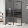 Sprchová zástěna walk-in černá 140 x 195 cm čiré ESG sklo 152149