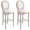 Barové židle 2 ks bílé lněné 245351