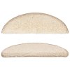 Schodové rohože 10 ks 56x17x3 cm krémové, půlkulaté 149791