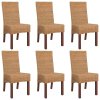 Jídelní židle 6 ks hnědé přírodní ratan 274205
