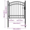 Zahradní branka s obloukem ocelová 100 x 100 cm černá 146368