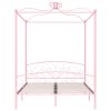 Rám postele s nebesy růžový kovový 160 x 200 cm 284490