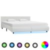 Rám postele s LED světlem bílý umělá kůže 180 x 200 cm 285491