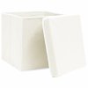 Úložné boxy s víky 4 ks bílé 32 x 32 x 32 cm textil 288350